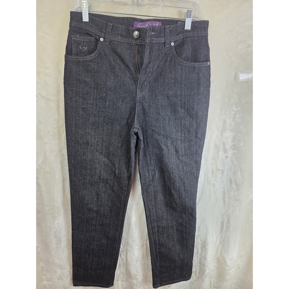 Gloria Vanderbilt Amanda Sparkle Jeans Womens‎ 8 Dark Wash Shimmer Straight Leg